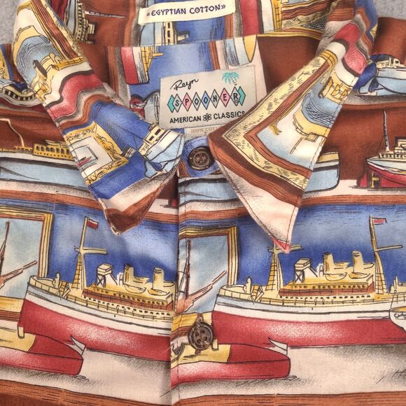 Reyn Spooner Shirt Mens Large Ships American Classics Egyptian Cotton Hawaiian - Picture 5 of 13